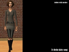 Sims 2 — 71-Hello Kitty song by Well_sims — Beautiful long sweater with black leggins.
