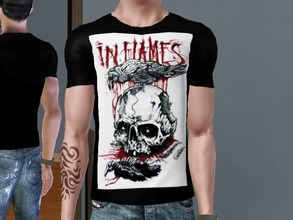 Sims 3 — In Flames T-Shirt by killervamp6632 — In Flames band T-Shirt. Made for Young Adult Males, as Everyday wear.