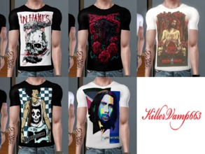 Sims 3 — 5 Awesome T-shirts by killervamp6632 — 5 awesome T-shirts! Including: Slayer, Escape The Fate, In Flames, Jimi