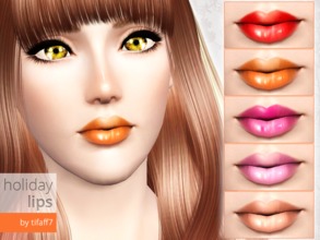 Sims 3 — Holiday Lips by tifaff72 — Holiday Lips. Teen - Elder. Female sims. Fully recolorable. ***Please don't re-upload