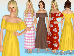 Sims 3 — 401 - Long sleeves dress by sims2fanbg — .:401 - Long sleeves dress:. Sleeves dress in 3 recolors,Custom