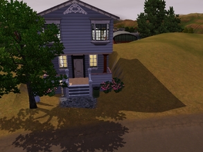 Sims 3 — 10x10 starter lot in blue by MandySA3 — This tiny starter home is set on a 10x10 lot for the single sim. It is a