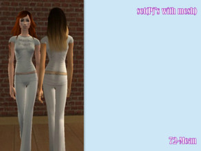 Sims 2 — Malibu beach by Well_sims — Beautiful white pyjamas with print on T-shirt-Malibu beach for your sim.