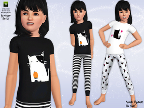 Sims 3 — Cat Nap Pyjamas by minicart — These cute cat themed pyjamas are sure to keep your little girls happy at bedtime!