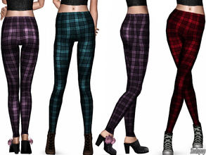 Sims 3 — Check Print Leggings by zodapop — Fun check print leggings. ~ Custom launcher thumbnail ~ 1 recolorable channel