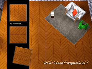 Sims 3 — MB-UsedParquetSET by matomibotaki — MB-UsedParquetSET, pattern - set with 4 itms, each has 4 recolorable areas,