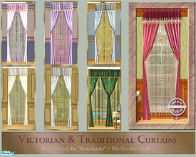 Sims 2 — Victorian & Traditional Curtains by Cashcraft — A set of 6 recolors for my Roselynde 1-tile curtain. There