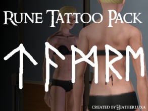 Sims 3 — Rune Tatto Set by Heatherluxa2 — A set with 5 simple tattoos of different runes.