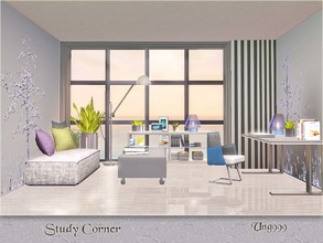 Sims 3 — Study Corner by ung999 — This comfy reading and study corner set has 11 items. Each item can be used