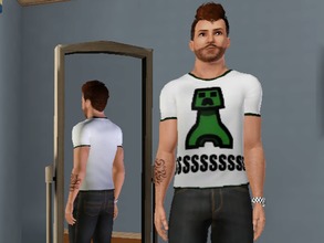 Sims 3 — SSSS Minecraft T-Shirt - Male by amybabe18 — SSSS Minecraft T-Shirt for Young Adult, and Adult men. This can be