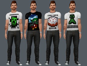 Sims 3 — Minecraft T-Shirts For Men by amybabe18 — 4 Minecraft T-Shirts for Young Adult, and Adult men. These can be