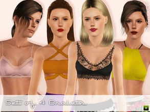 Sims 3 — Bralets Set by winnie017 — Set of 4 Bralets. Recolourable. Custom Launcher Thumbnails.