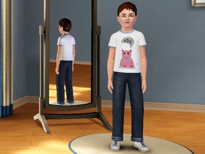 Sims 3 — Pigs say Oink - Male by amybabe18 — Pigs say Oink T-Shirt for male children. You will find this under everyday,