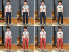 Sims 3 — Noises Animals Make by amybabe18 — 8 T-Shirts for children. 4 for boys and 4 for girls. They feature an owl,