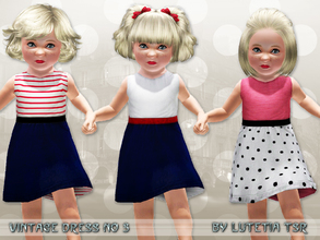 Sims 3 — Vintage Dress No 3 by Lutetia — A cute vintage inspired sleeveless dress with skirt pockets and buttons on the