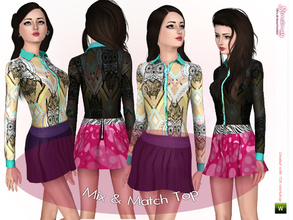 Sims 3 — Owl Owns Ons of Gold Blouse by Simsimay — Download to see more color variations which looks really stylish!