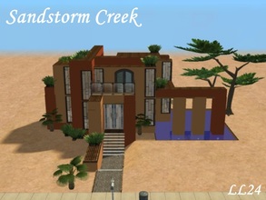 Sims 2 — Sandstorm Creek by luckylibran242 — Modern desert home on the outskirts of Sandstorm creek. Pool for those humid