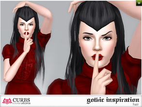 Sims 3 — curbs hairstyle 11 by Colores_Urbanos — gothic inspiration. hairstyle for teens and young adults. From Paraguay
