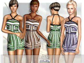 Sims 3 —  Print Bandage Dress  by EsyraM — A beautiful bandage dress with three recolorable part