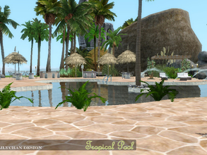 Sims 3 — Tropical Pool by Lily-chan2 — An atmospheric and tropic spot for your sims. Not too far from the beach, and