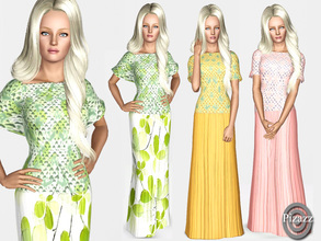 Sims 3 — Long Lace Dress TEEN by pizazz — A lovely long lace accented dress that can be worn for Formal, Everyday, or