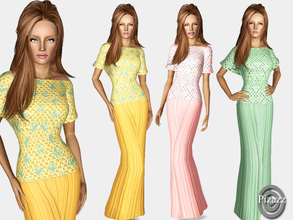 Sims 3 — Long Lace Dress ADULT by pizazz — A lovely long lace accented dress that can be worn for Formal, Everyday, or