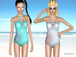 Sims 3 — Beautiful swimwear for teens by CherryBerrySim — Summer's almost gone so get this Beautiful monokini swimwear
