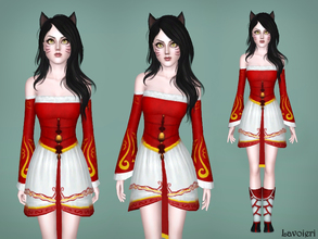 Sims 3 — Ahri Outfit by Lavoieri — Ahri Outfit from League of Legends by Lavoieri This set contains 4 files: dress,