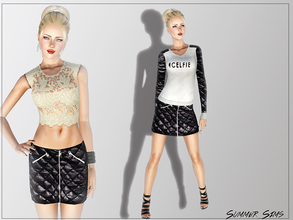Sims 3 — Leather skirt by Summer_Sims2 — Formal/everyday use Two different style, one recolorable the other not. YA/A 