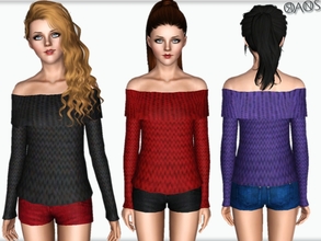 Sims 3 — Oranos Set 7 by OranosTR — New Set ^_^ Off-Shoulder Heavy Knit : 1 Recorable Part. Custom mesh by me.