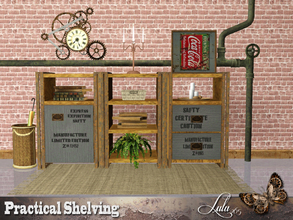 Sims 3 — Practical Shelving by Lulu265 — A lot of rust , a touch of steampunk makes up this set of shelves, for a small