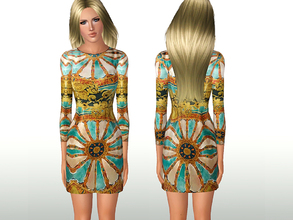 Sims 3 — SET ShakeProductions 005-2 by ShakeProductions — NOT RECOLORABLE **Printed dresses** Mesh by Harmonia