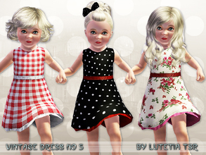 Sims 3 — Vintage Dress No 5 by Lutetia — A cute vintage inspired sleeveless dress with underskirt ~ Works for female