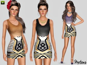 Sims 3 — Endless (Dress) by Metens — YA/A Females Everyday/Formal 2 recolorable channels, bottom NOT recolorable Base