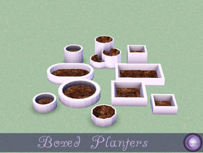Sims 3 — Boxed Planters Set by D2Diamond — Ten new planters in square and round shapes. Four in square/rectangle and four