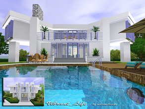 Sims 3 — Vibrant_Life by matomibotaki — Sims house with unique, asymetrical architecture and wide-spreaded design. Modern