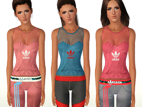 Sims 3 — SET ShakeProductions 008-1 by ShakeProductions — Recolorable sport adidas top.