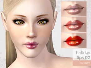Sims 3 — Holiday Lips 02 by tifaff72 — Holiday Lips No.2. Teen - Elder. Female sims. Fully recolorable. ***Please don't