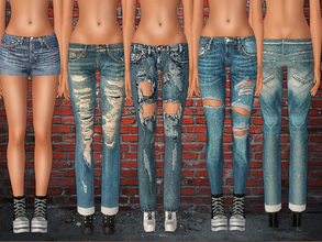 Sims 3 — SET ShakeProductions 009 by ShakeProductions — Denim shorts and jeans set. Meshes;Sims2fanbg,Lianasims