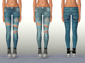 Sims 3 — SET ShakeProductions 009-2 by ShakeProductions — Jeans with torn details.