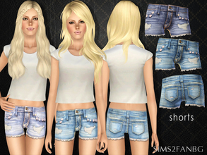 Sims 3 — 411 - Denim shorts by sims2fanbg — .:411 - Denim shorts:. Items in this Set: Adult shorts in 3