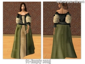 Sims 2 — 91-Empty song by Well_sims — Beautiful green barocco gown for your sim.