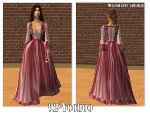 Sims 2 — 92-Yoohoo by Well_sims — Beautiful pink medieval gown for your sim.