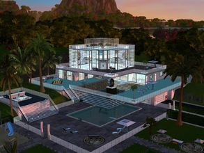 Sims 3 — SLRN Modern Beach Home by Whatthewoohoo — A large, airy home for your financially comfortable Sim. This house