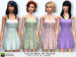 Sims 4 — Flutter Dress Set Recolor YA/AF by simromi — Your heart will flutter for these cute flutter dresses that are