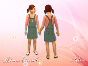 Sims 4 — Kids Denim Overall by Lulu265 — A retexture of the Girls Skirt Overall