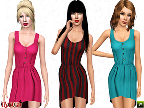 Sims 3 — Casual Mullet Dress by RedCat — 2 Recolorable Channels. 3 Variations Included. Mesh by RedCat.