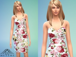 Sims 4 — Fleur by Metens — My first Sims 4 clothing recolor - This simple and beautiful dress with flowers is great for