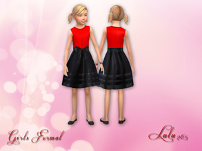 Sims 4 — Girls Formal  by Lulu265 — A red and black girls formal dress , retextured from the childs formal dress 