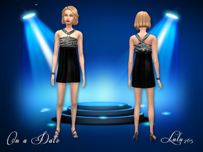 Sims 4 — On a Date Cocktail Dress  by Lulu265 — A siney Black recolour of young adult cocktail dress short 
